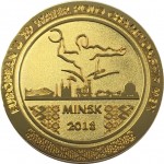 Настольная медаль ЧЕ водное поло d-70 мм